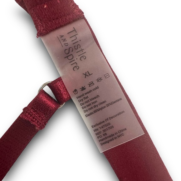 Thistle and Spire Strapped in Garter Belt in Ruby - Picture 3 of 4